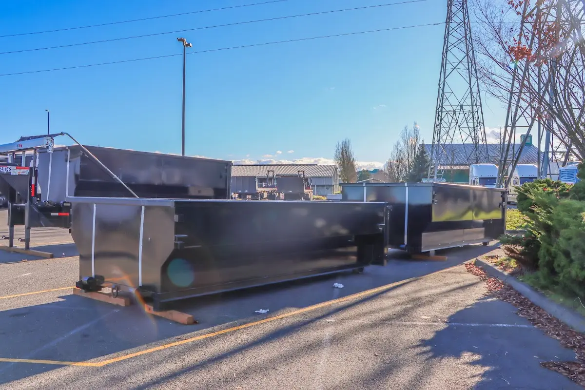Roll-off dumpster ready for waste disposal at job site for 6 Yard Dumpster Rental in Canton